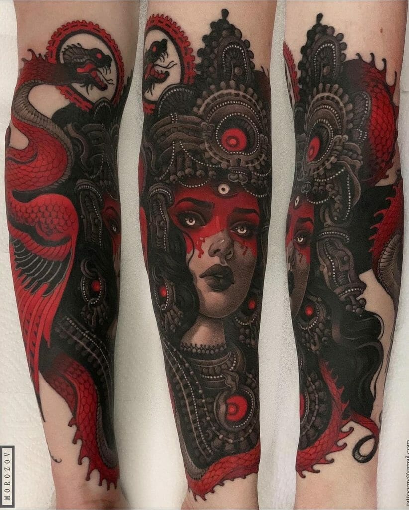Gorgeous Aztec Tattoos With Modern Reinterpretations