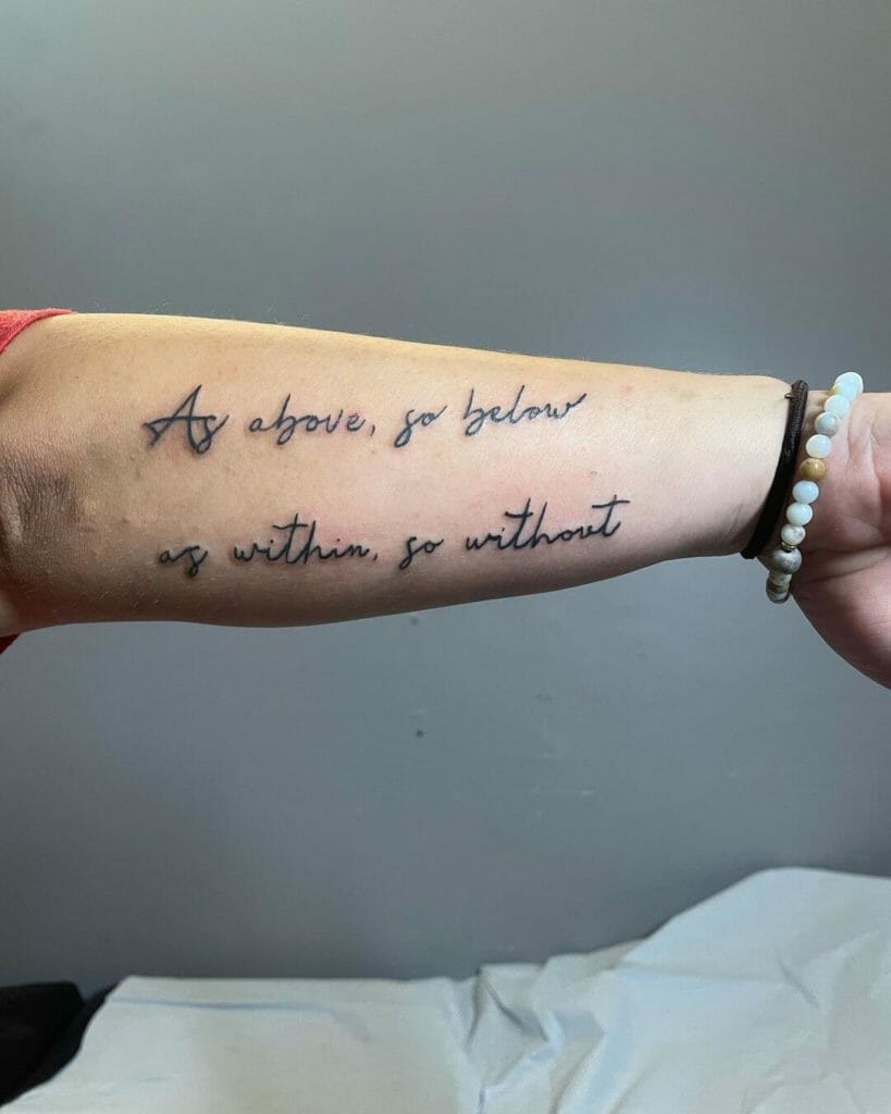 Gorgeous Tattoos Of The 'As Above So Below' Phrase