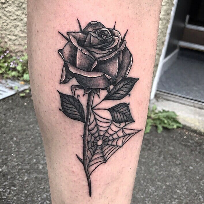 Gothic Black Rose Tattoo
