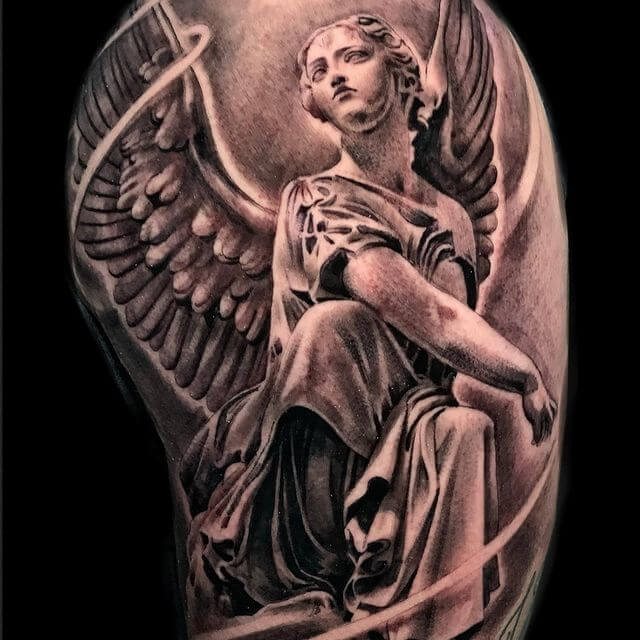 Handpicked Guardian Angel Tattoo