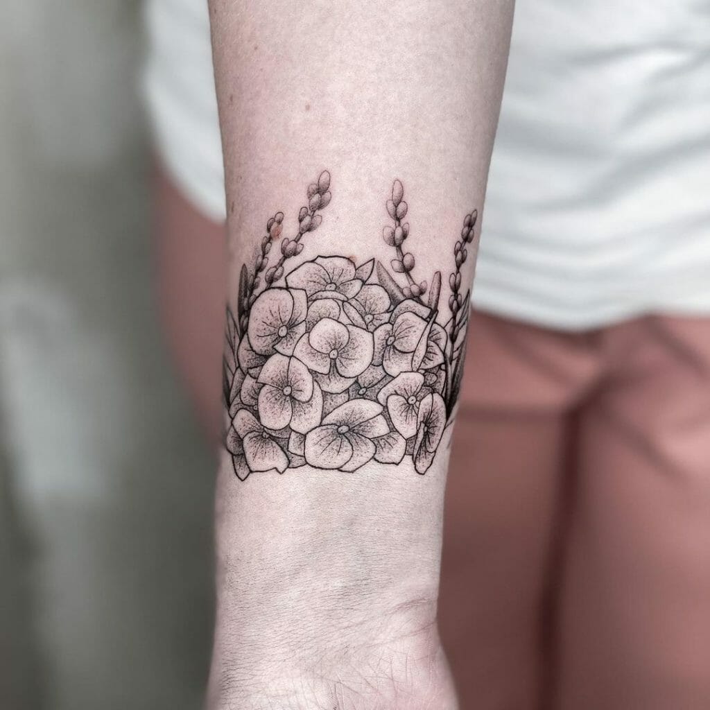 Hydrangea Tattoo Black And White