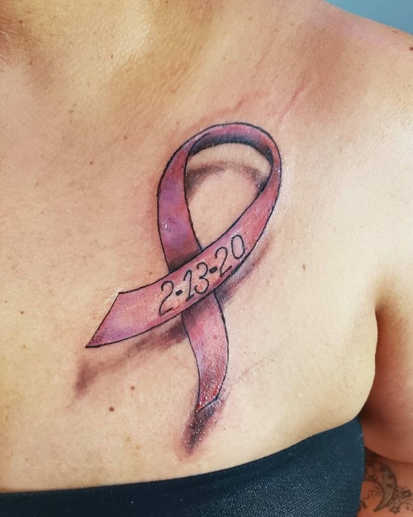 Ideas For Breast Cancer Ribbon Tattoos With Dates