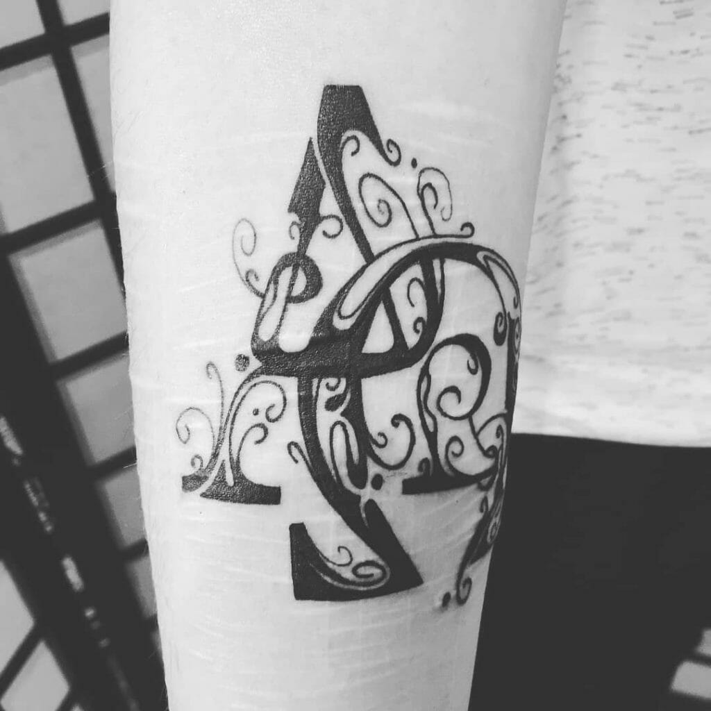 Intricate And Graceful Alpha Omega Tattoo