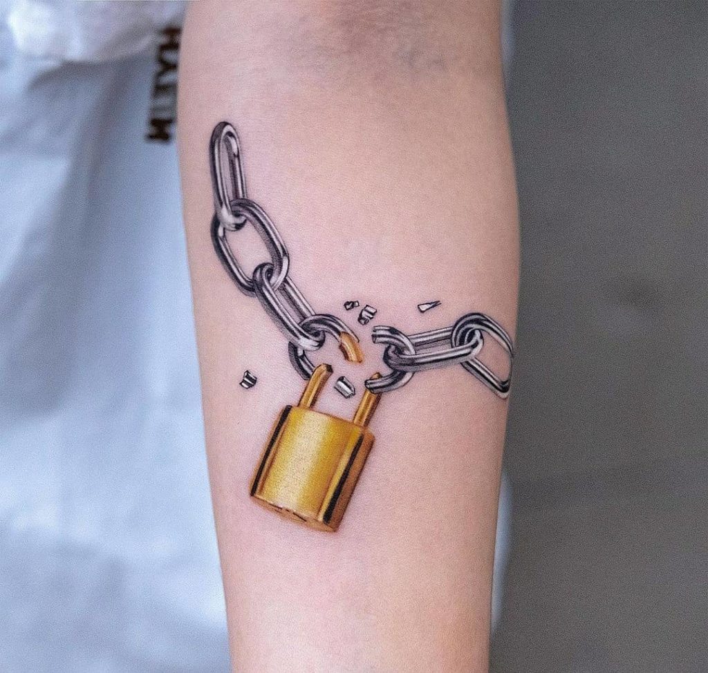 Lock And Chain Tattoo