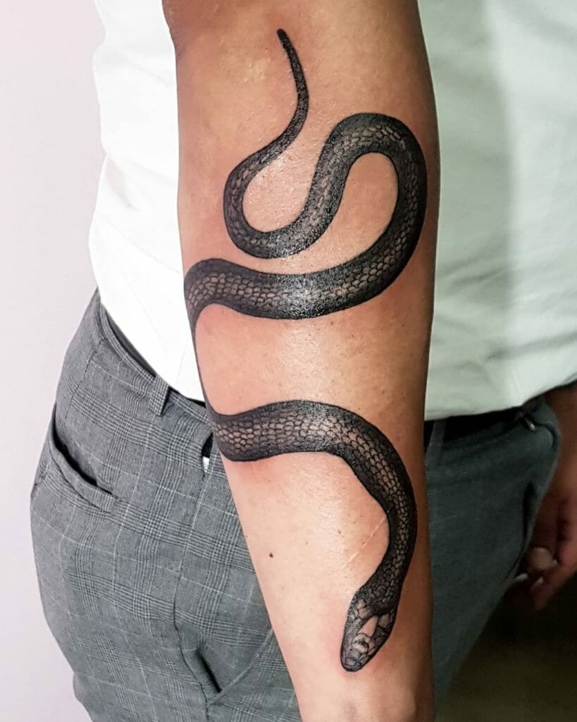 Majestic Black Mamba Snake Tattoo