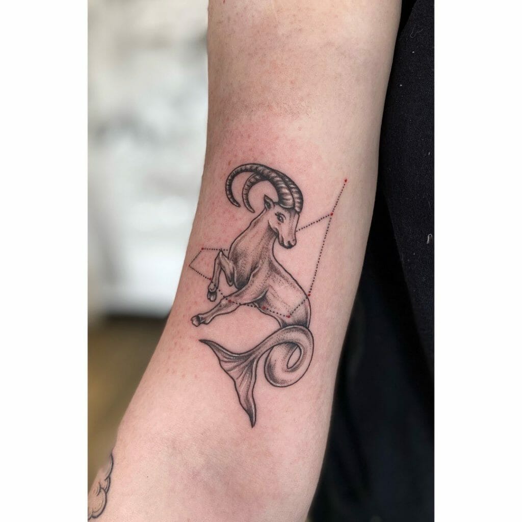 Mermaid Goat Capricorn Tattoo