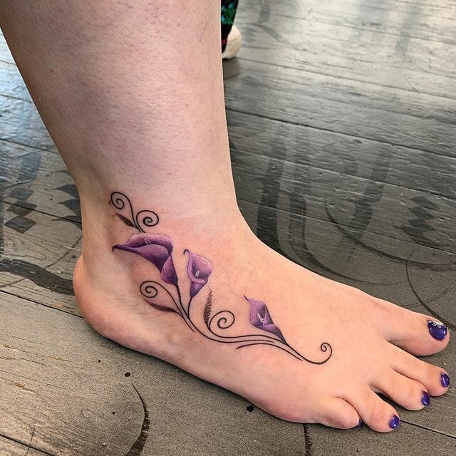 Mini Ankle Calla Lily Tattoo