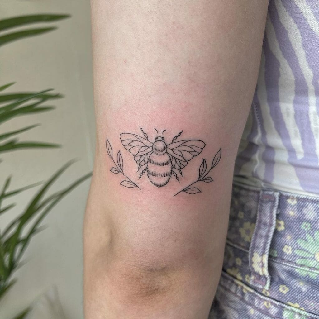 Minimal Bee Tattoo