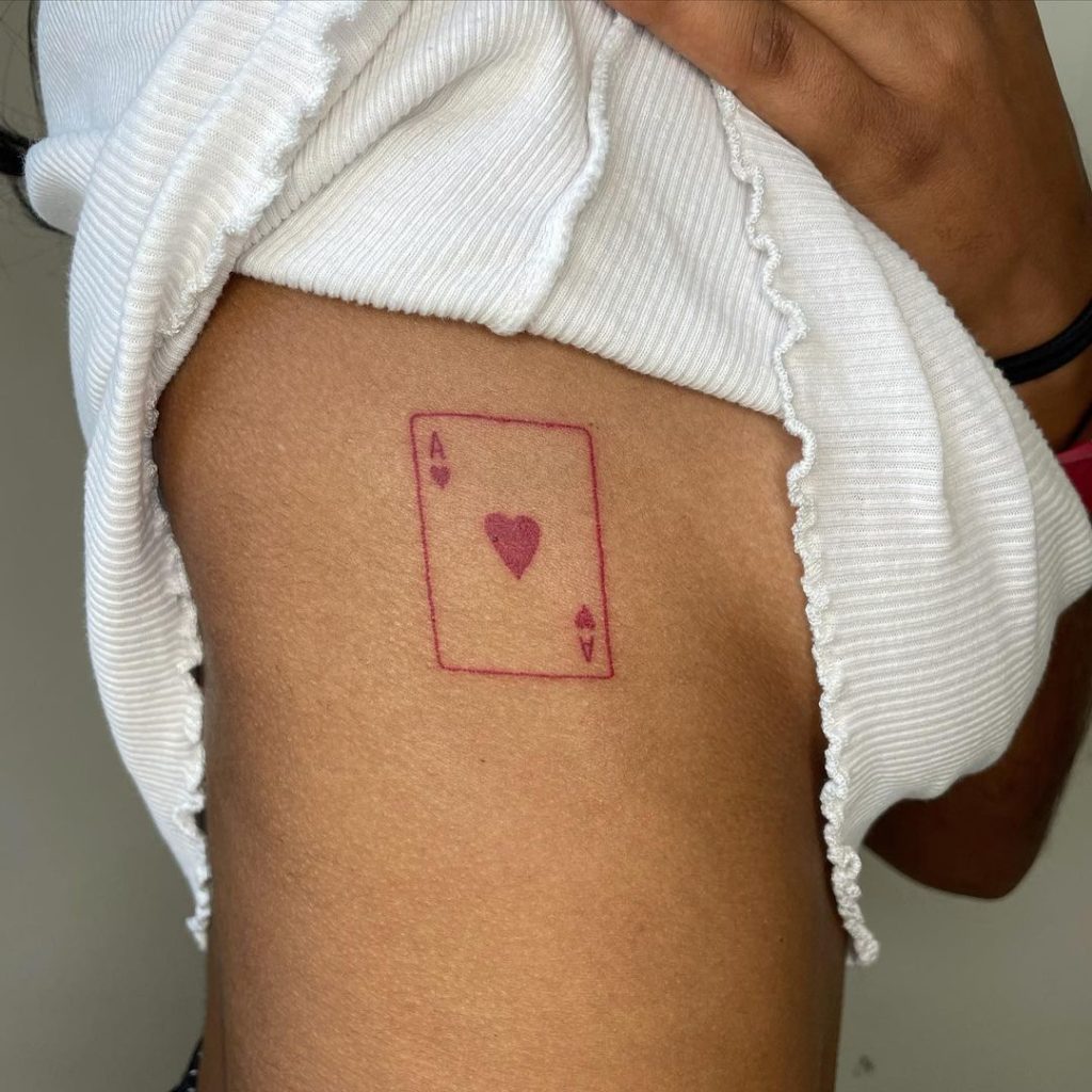 Minimal Playing Card Tattoos With The Outline