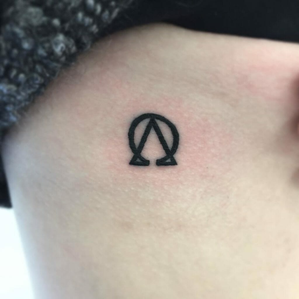 Minimalist Alpha Omega Tattoo