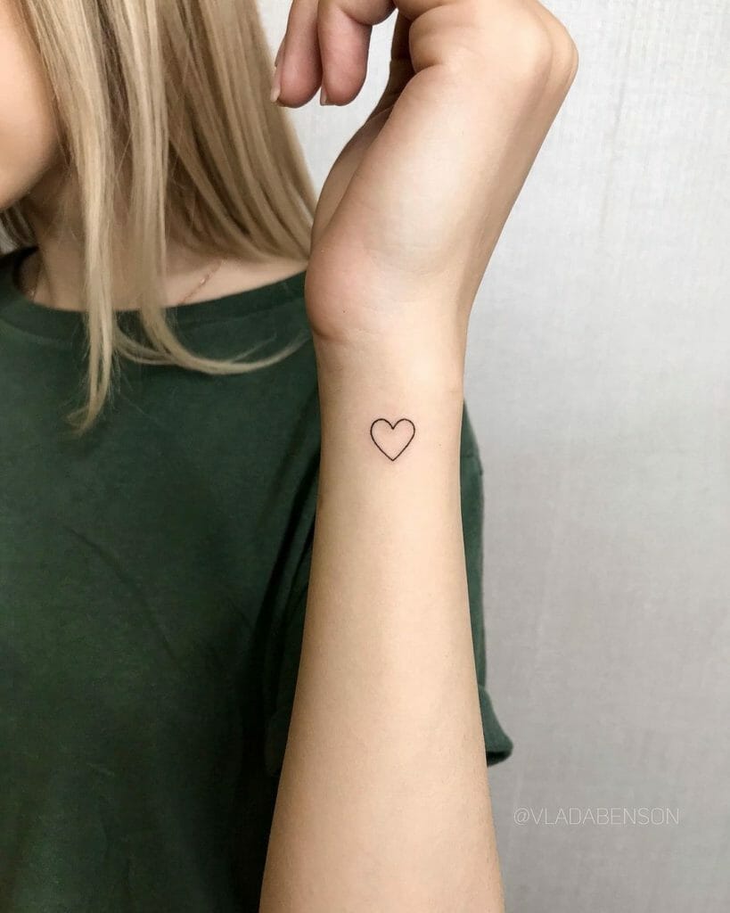 Minimalistic Black Heart Tattoo