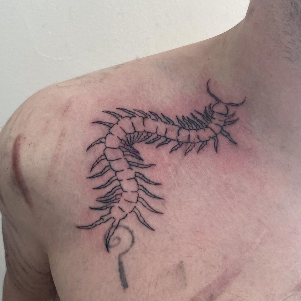 Minimalistic Centipede Tattoo