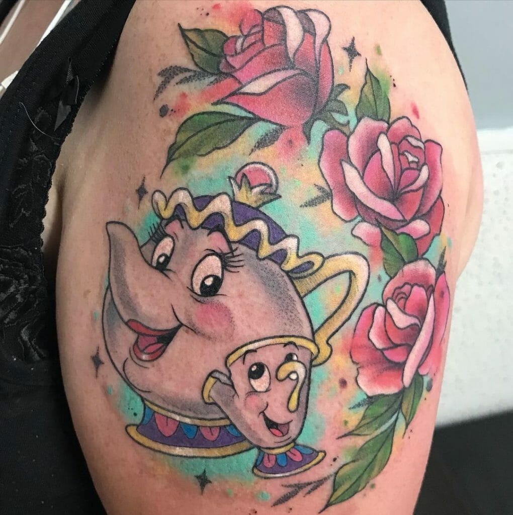 Mrs Potts And Chip Beauty And The Beast Rose Tattoo