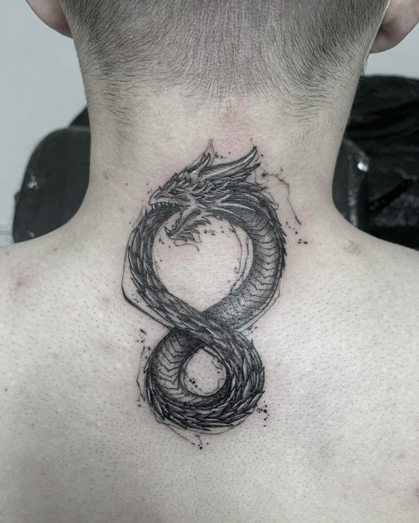Neck Infinity Dragon Tattoo
