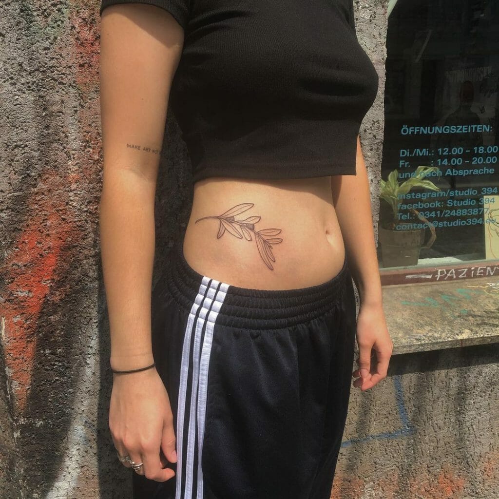 Olive Branch Belly Tattoo