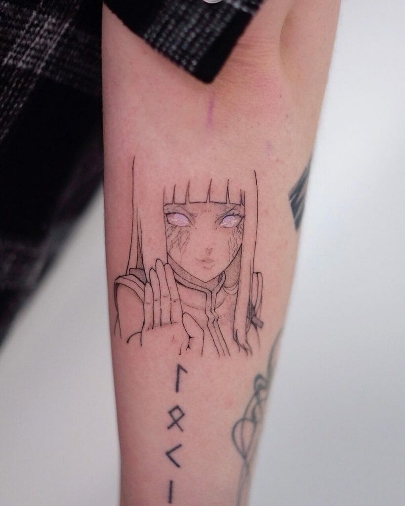 Outline Anime Girl Tattoo