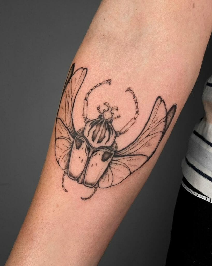 Outline Scarab Beetle Tattoo