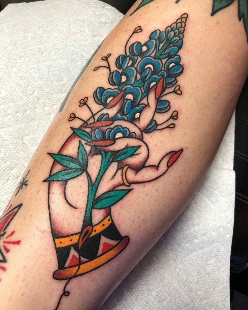 Quirky And Fun Bluebonnet Tattoos