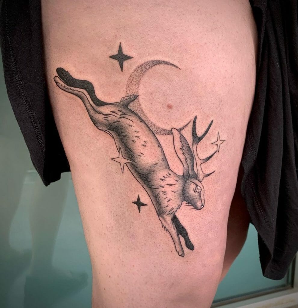 Rabbit Moon Tattoo