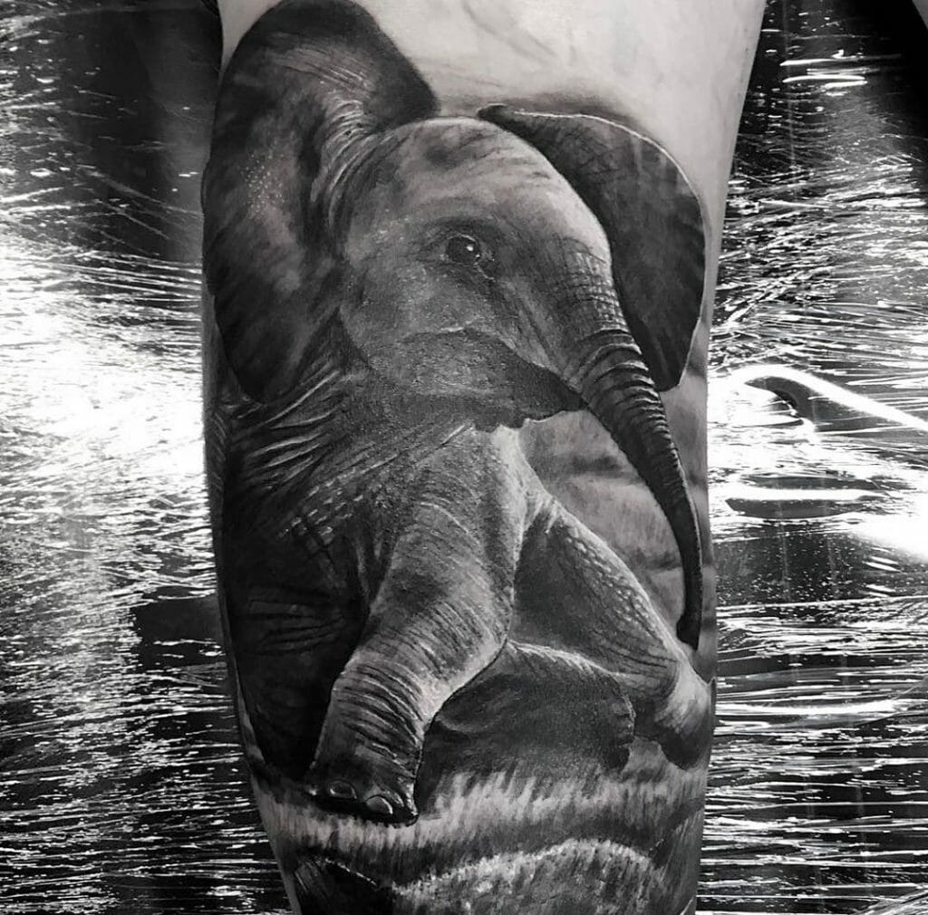 Realistic Baby Elephant Tattoo Ideas