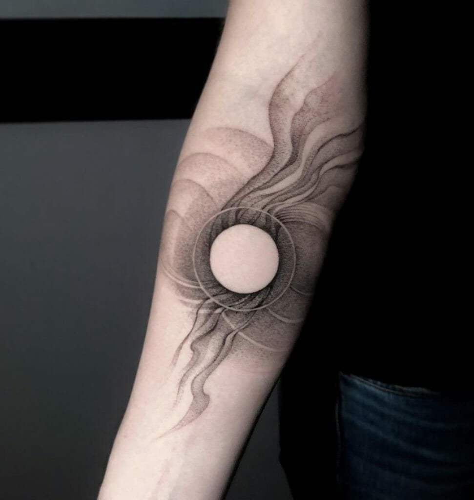 Realistic Black Hole Tattoo