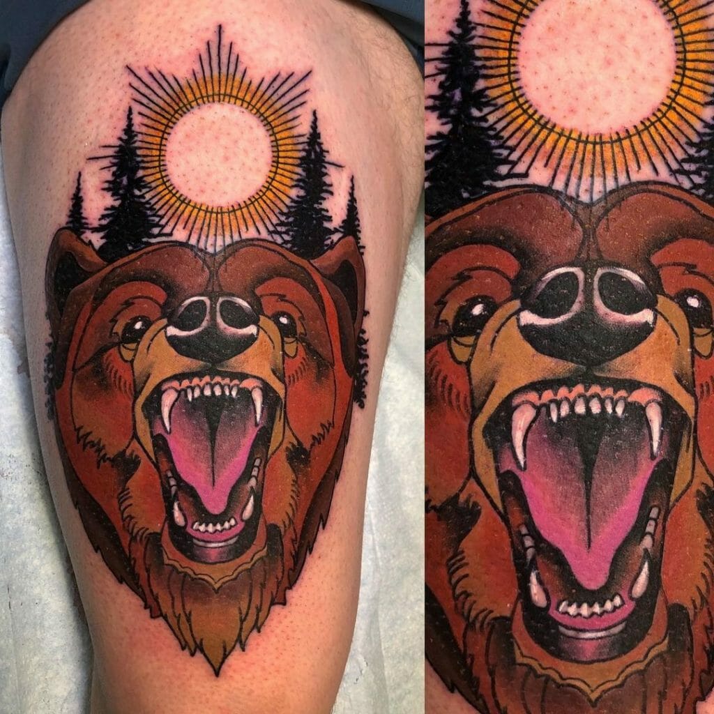 Roaring Bear Tattoo For The Fierce Natured