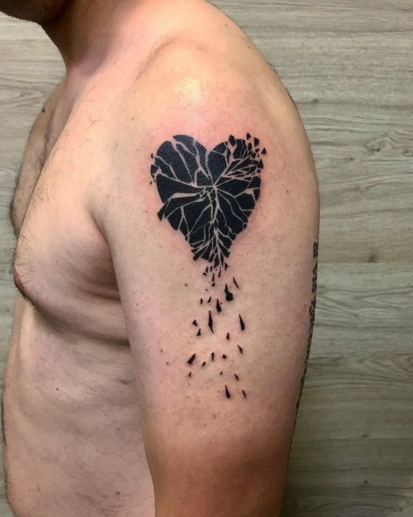 Shattered Broken Heart Tattoo Designs