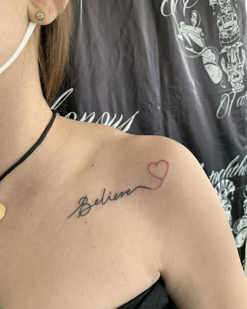 Shoulder Believe Tattoo