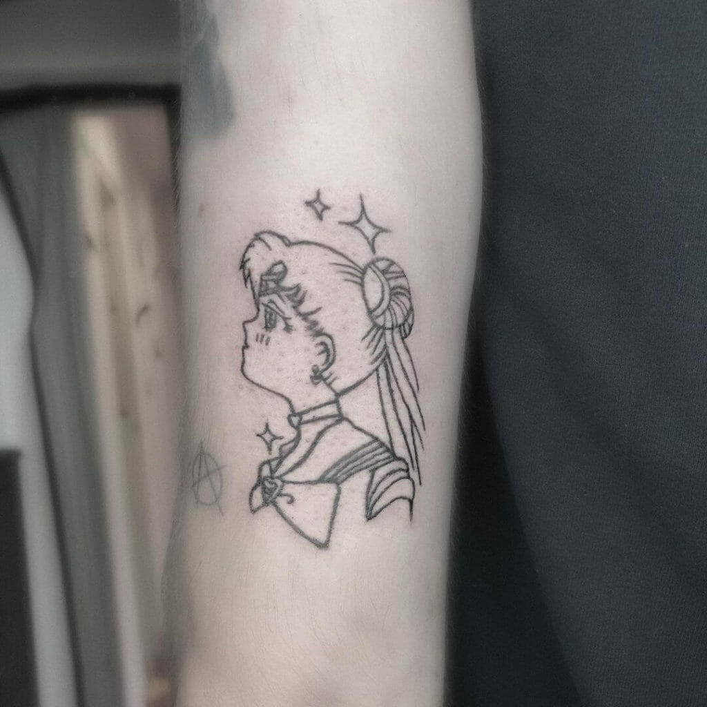 Simple Anime Girl Tattoos