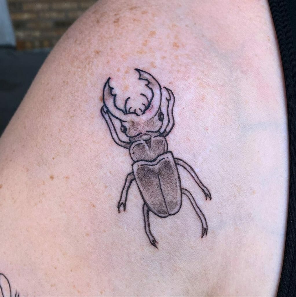 Simple Stag Beetle Tattoo