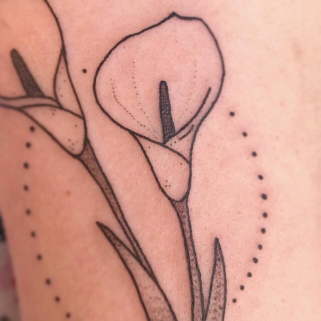 Simple Yet Cute Calla Lily Tattoo Designs