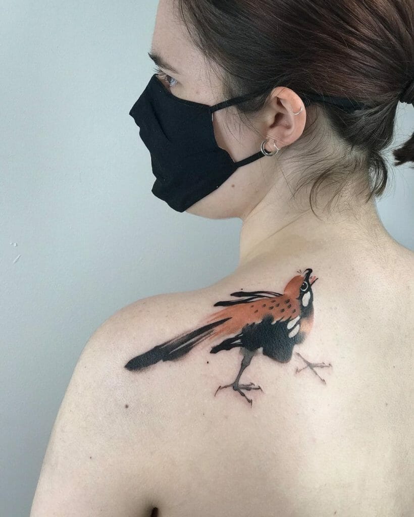 Single Bird Silhouette Tattoo
