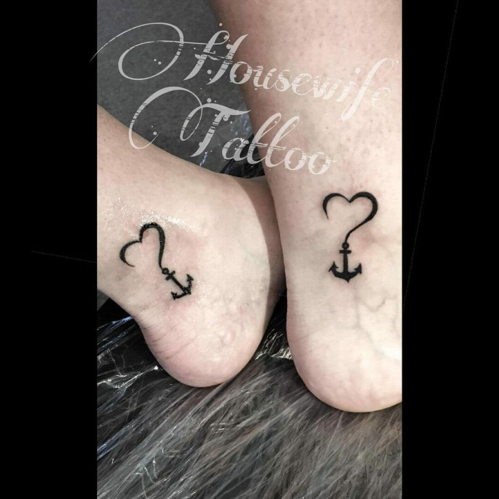 Single Line Anchor Tattoos