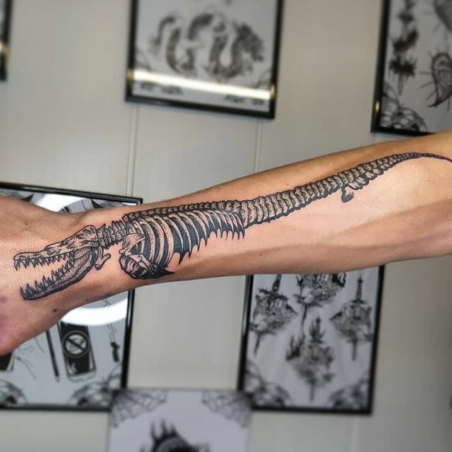 Skeletal Alligator Tattoo