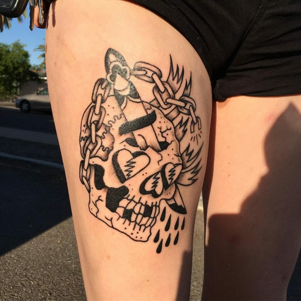 Skull Broken Heart Tattoos For Girls And Boys