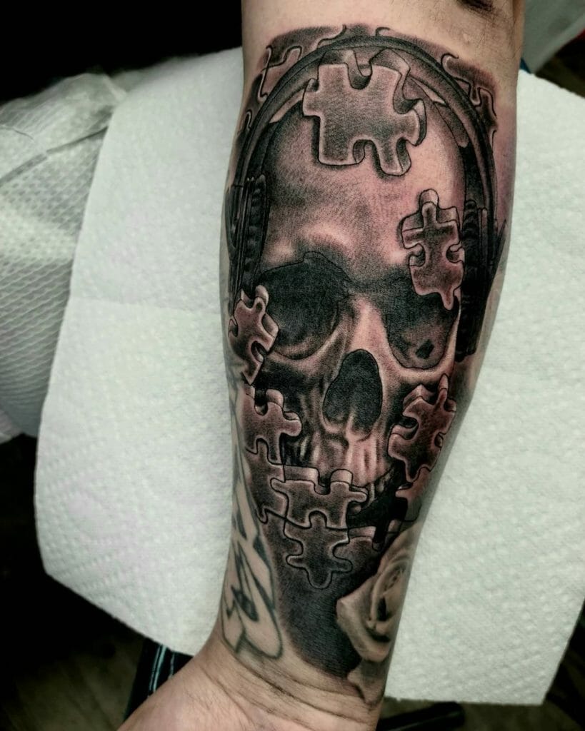 Skull Puzzle Tattoo