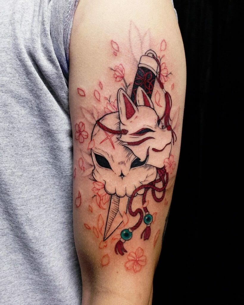 Skull With An Anbu Mask Tattoo