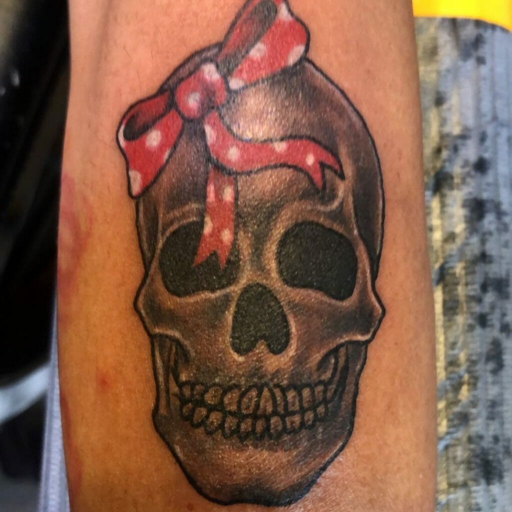 Skull with Bow Tattoo
