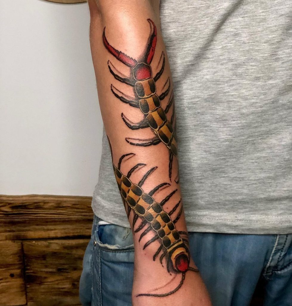 Sleeve Centipede Tattoo