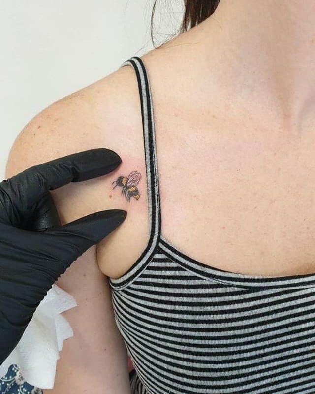 Small honeybee tattoo