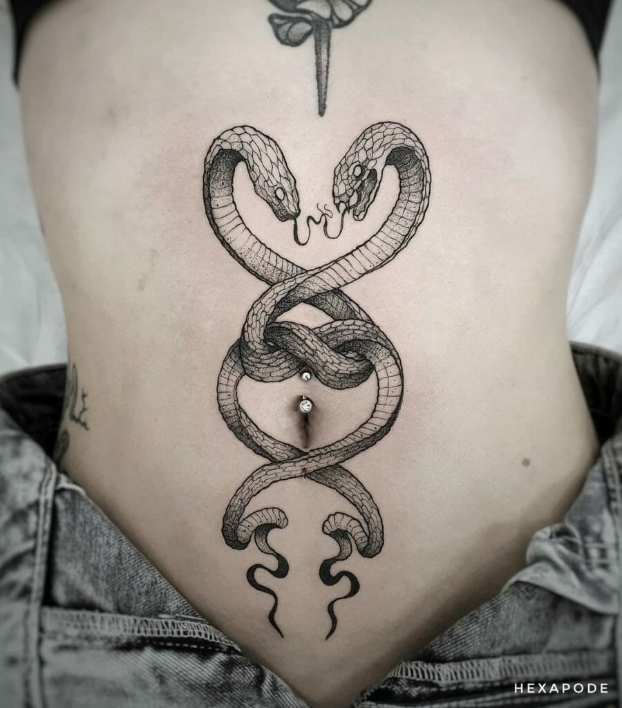 Snake Belly Button Tattoo