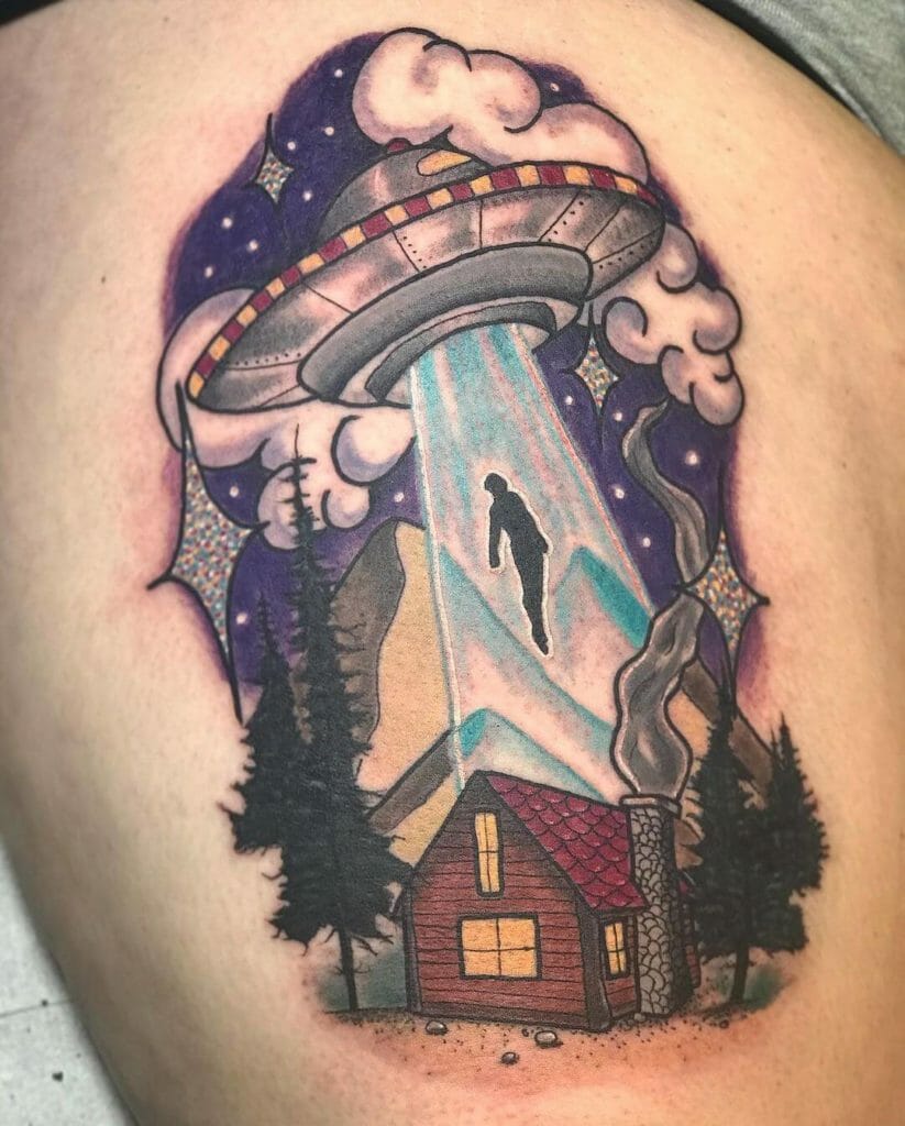 Spaceship tattoo 