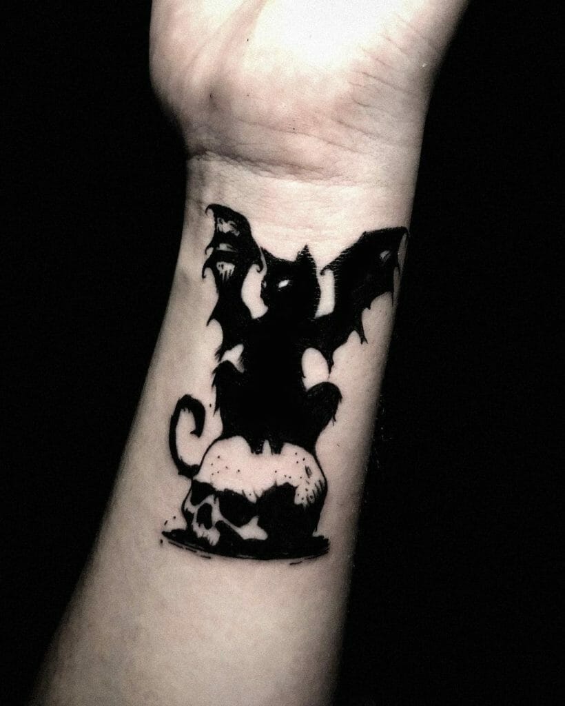 Spooky Black Cat Tattoo Designs For Halloween