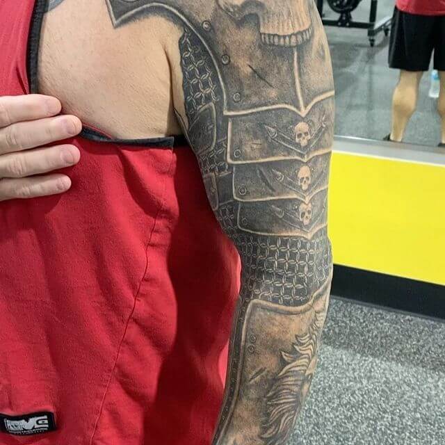 Stunning Armor Tattoo With Graphic Patterns And Symbols