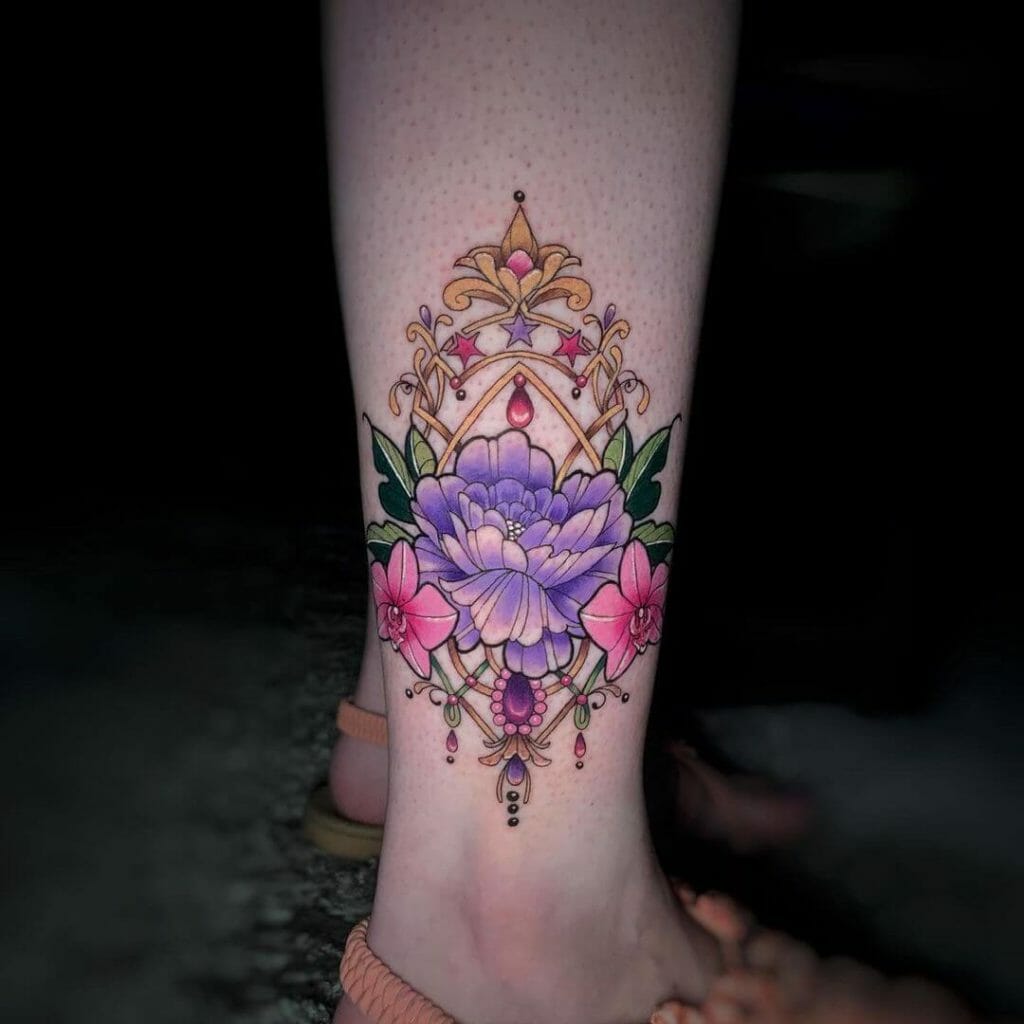 Stunning Art Nouveau Flower Tattoo