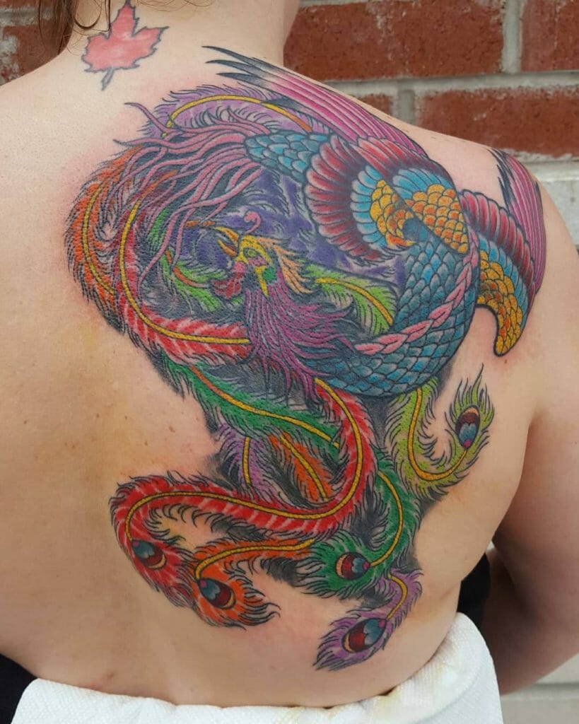 Stunning Asian Tattoo With The Phoenix Bird