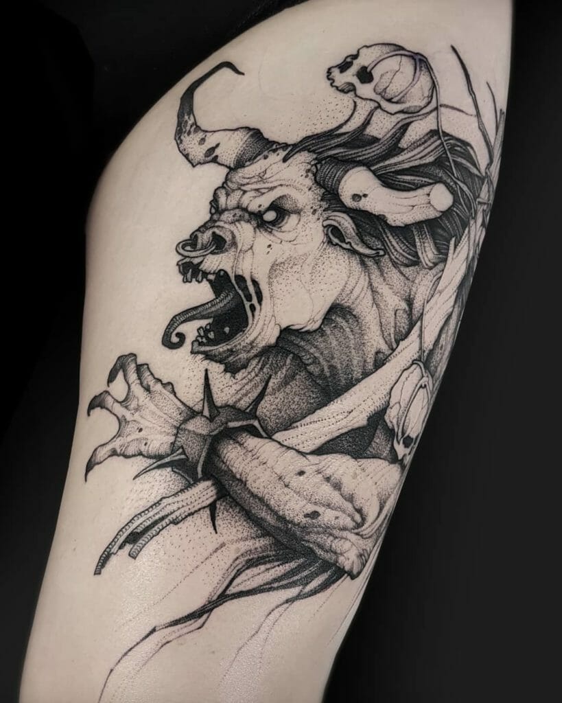 Stunning Minotaur Tattoo For The People Who Like Mythology