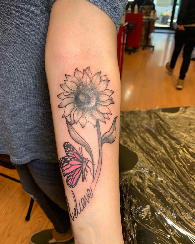 Sunflower Believe Tattoo