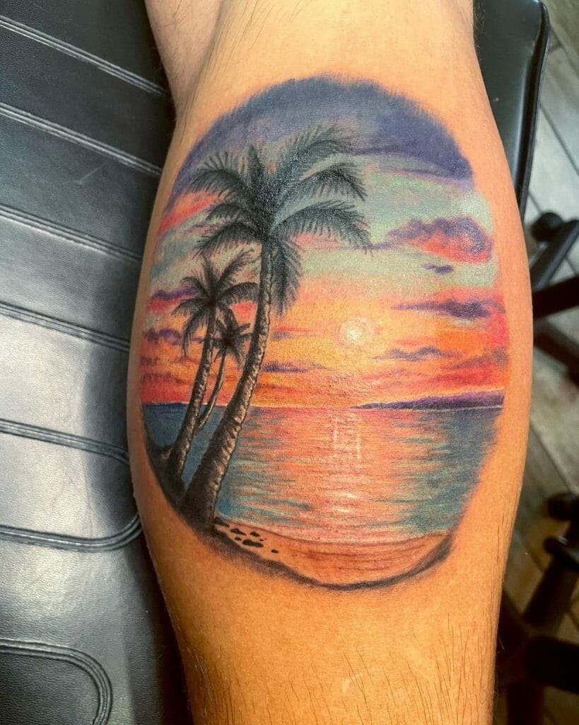 Sunset At Beach Tattoos Outsons