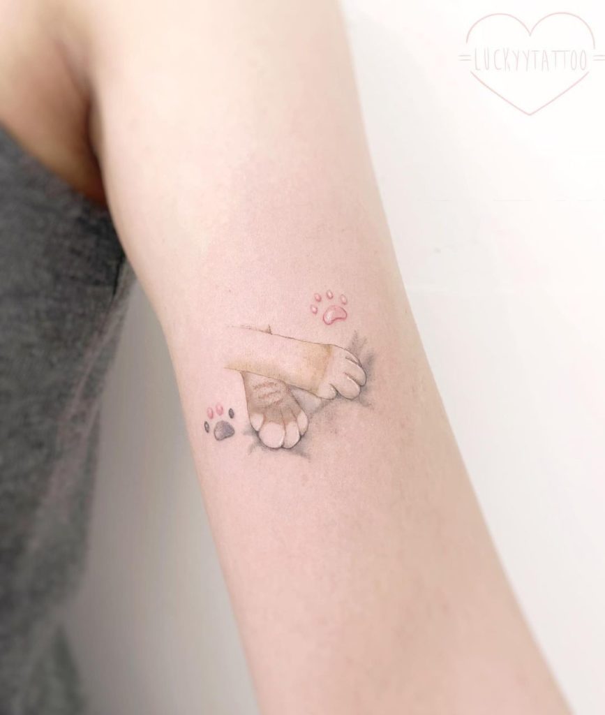 Sweet Paw Tattoo For Your Arm